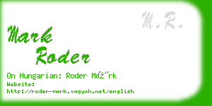 mark roder business card